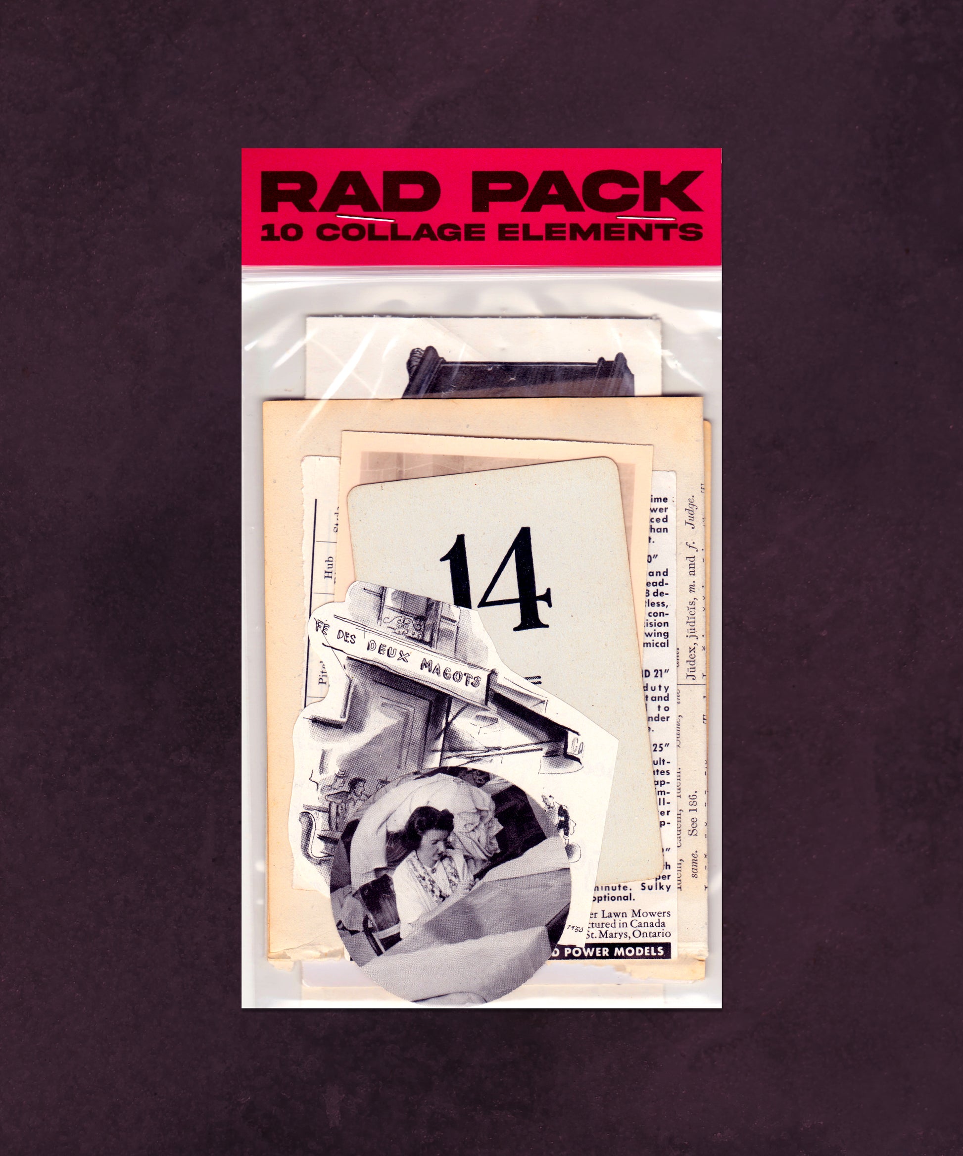 10 Collage Scrapbook Journal Elements - Vintage Antique - Rad Future