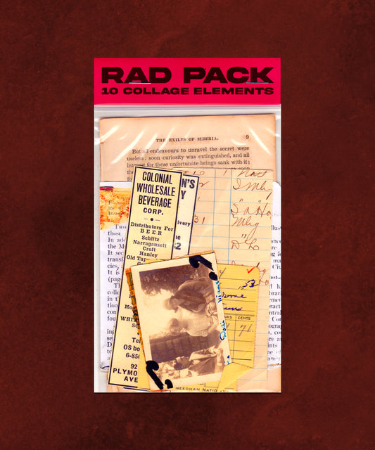 10 Collage Scrapbook Journal Elements - Vintage Antique - Neutral/Yellow - Rad Future