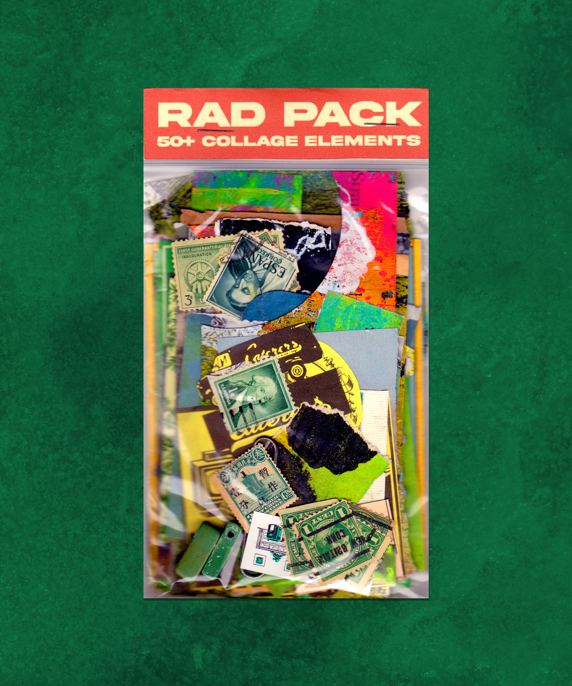 50+ Collage Scrapbook Journal - Vintage Antique Green - Rad Future