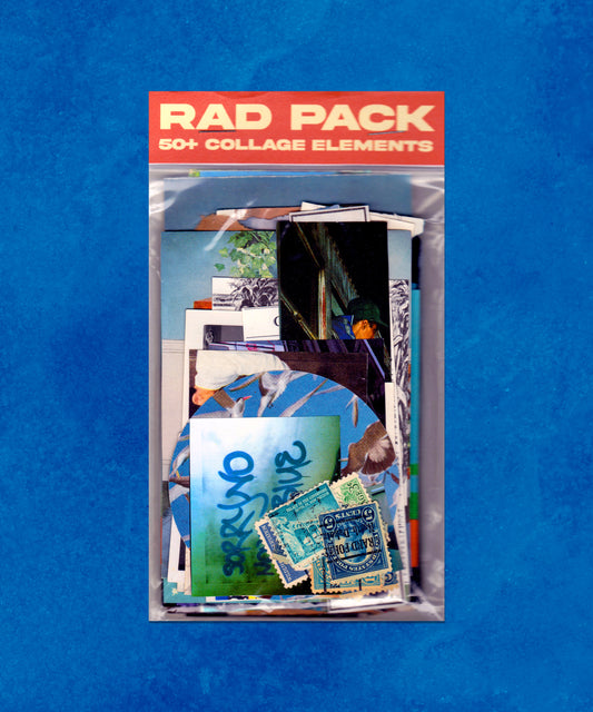 50+ Collage Scrapbook Journal - Vintage Antique Blues - Rad Future