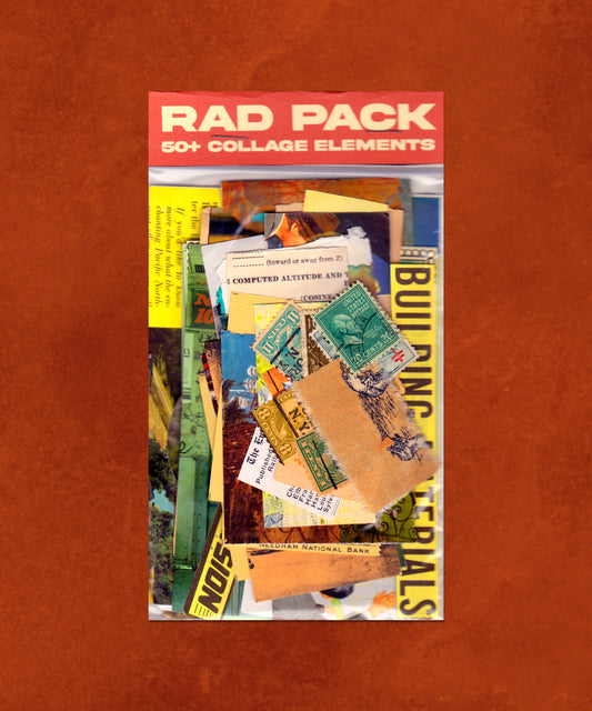 50+ Collage Scrapbook Journal Elements - Vintage Antique Mix - Rad Future