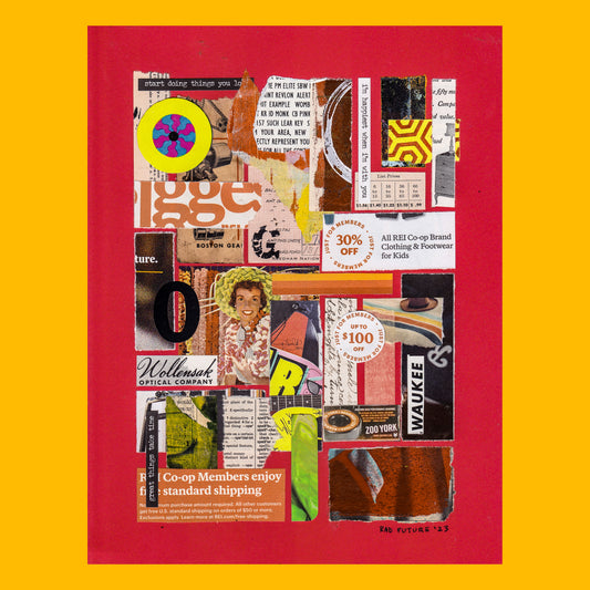 Waukee - Original Mixed Media Collage - Rad Future