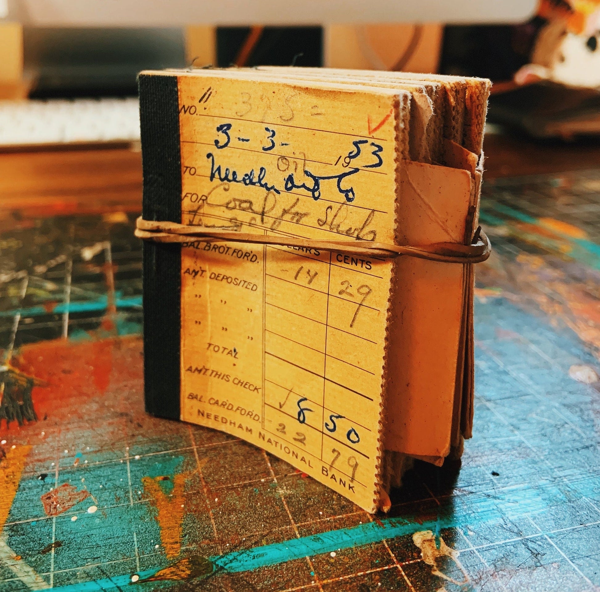 1950s Vintage Bank Check Stubs, Needham National Bank - Rad Future