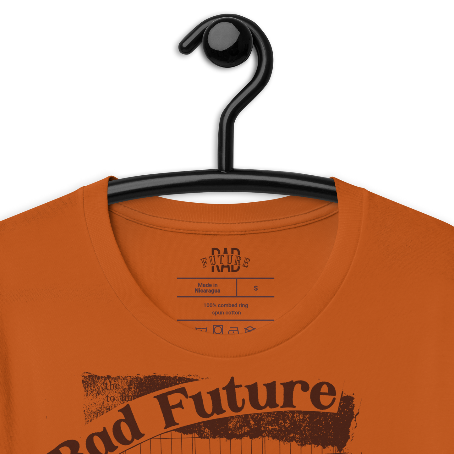 Orange/Brown Vintage Distressed Unisex t-shirt Design - Rad Future