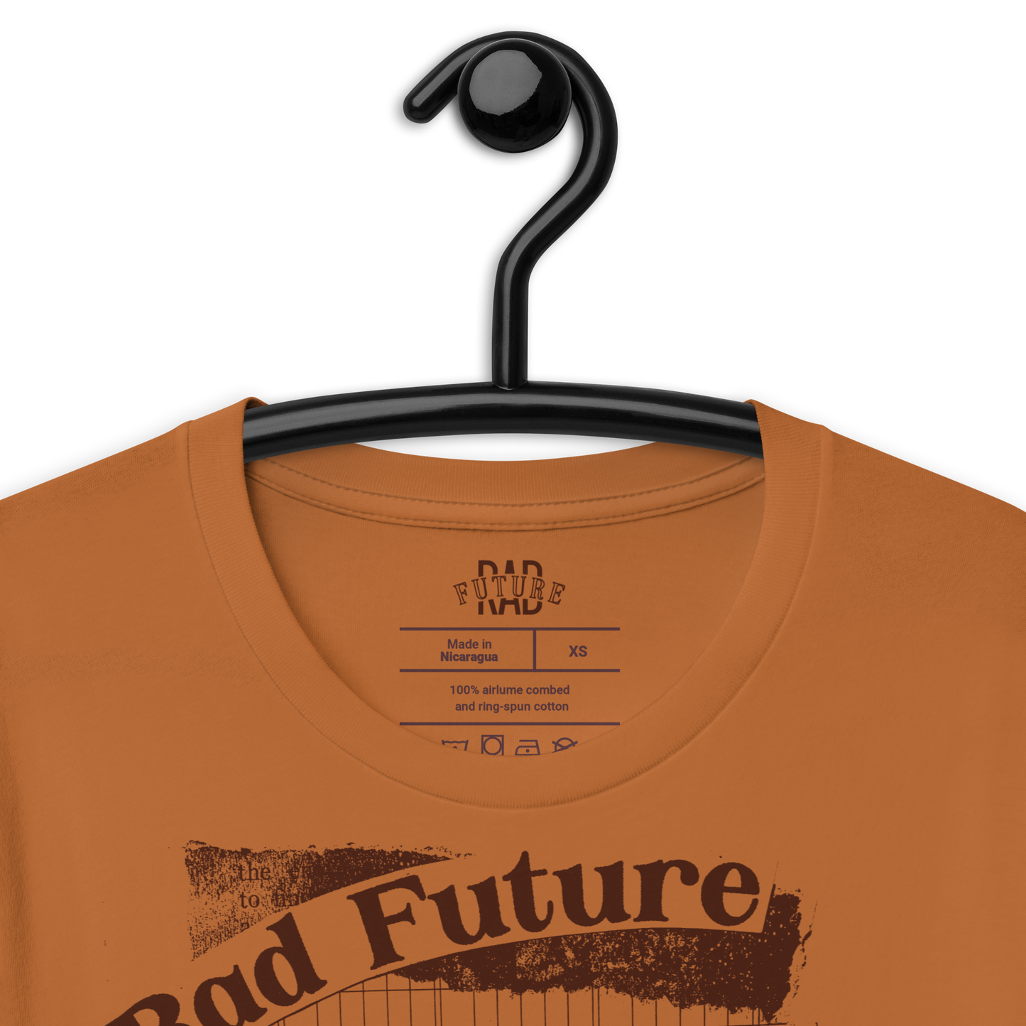 Orange/Brown Vintage Distressed Unisex t-shirt Design - Rad Future