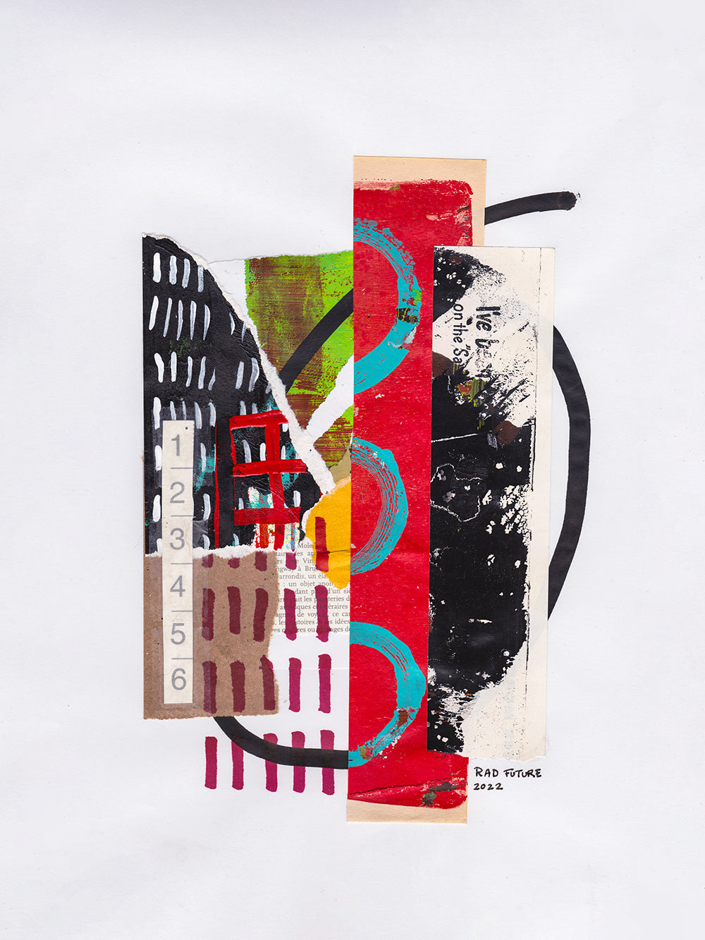 I've Been On The... Mixed media abstract collage design artwork - Rad Future