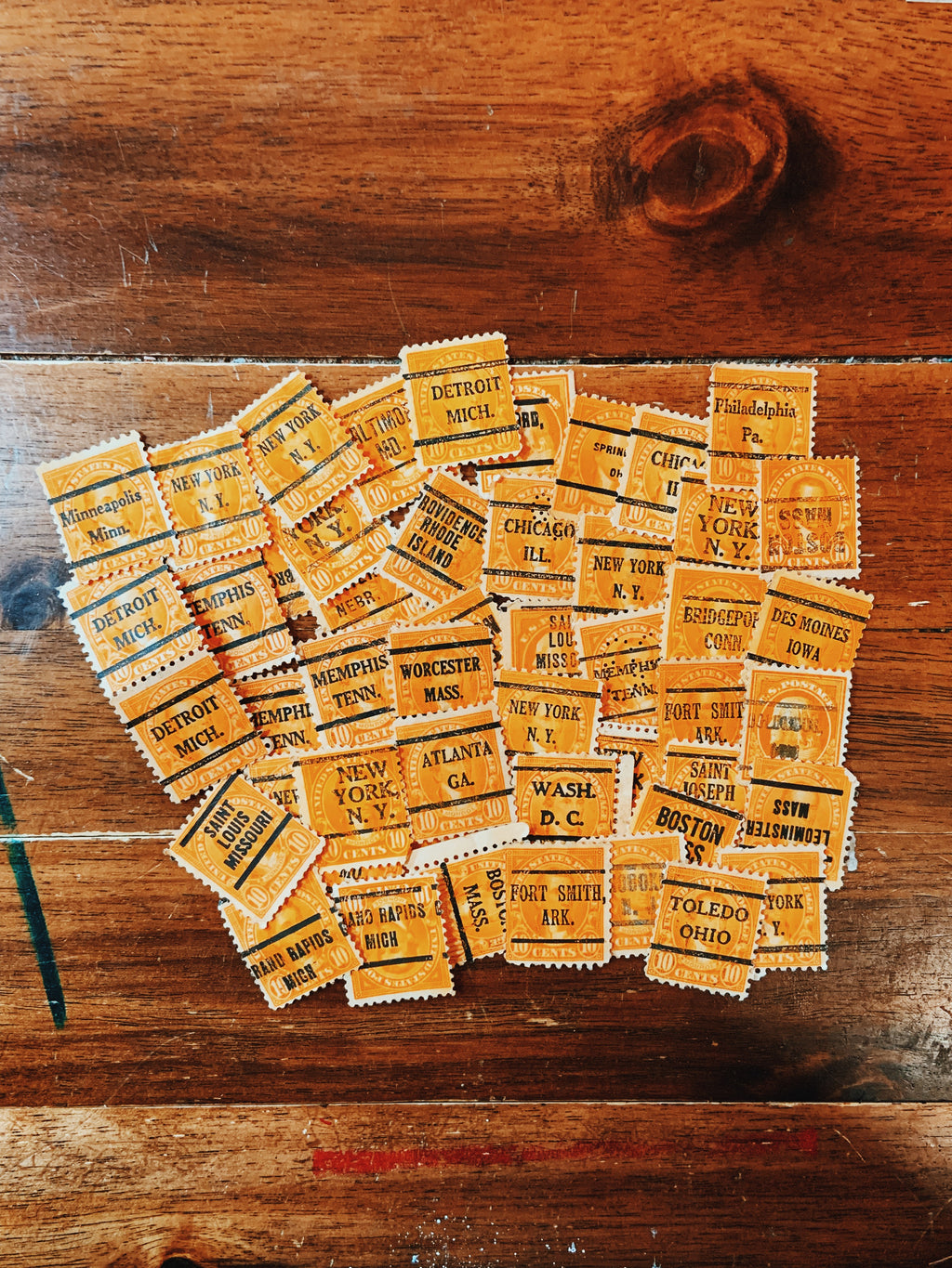 Yellow 50pcs Set Postage Stamps - Rad Future