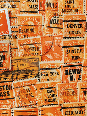 Orange 50pcs Set Postage Stamps - Rad Future