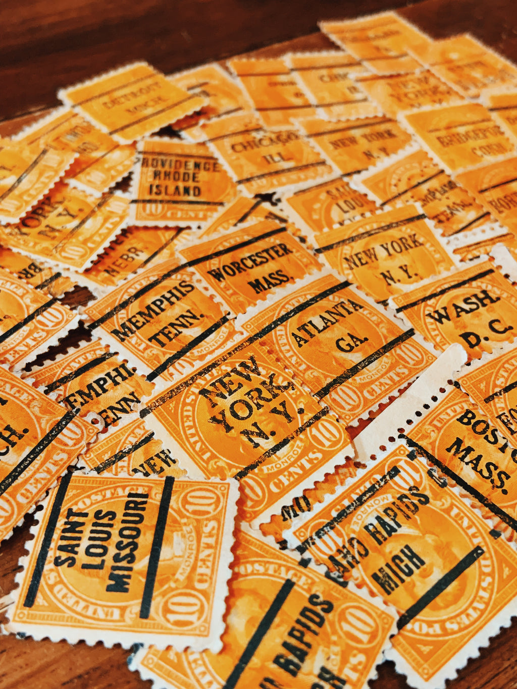 Yellow 50pcs Set Postage Stamps - Rad Future