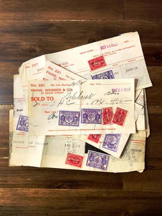 Antique Broker Receipts