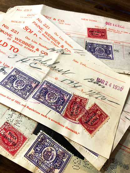 Antique Broker Receipts