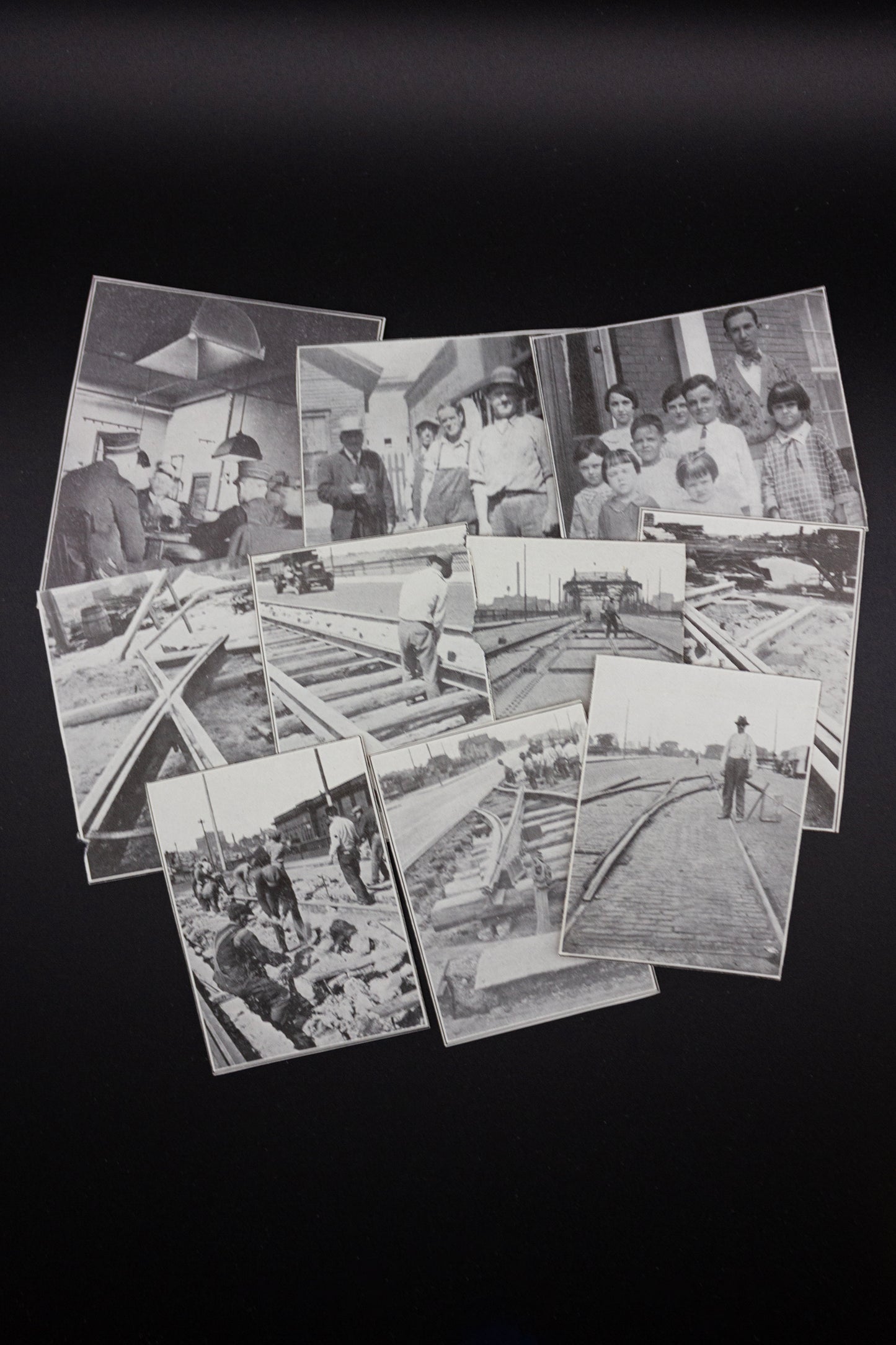 Small Antique Trolley Book Photo Clippings - Set of 10