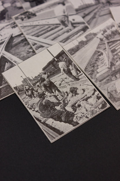 Small Antique Trolley Book Photo Clippings - Set of 10