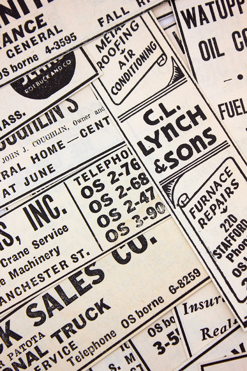 Vintage Phone book Ads (20pc)