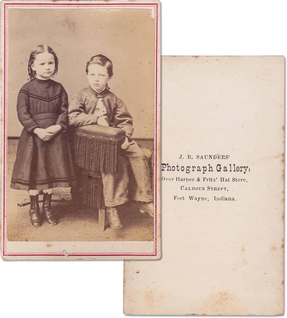 Antique Photograph of Two Children by J.B. Saunders' Photograph Gallery - Rad Future