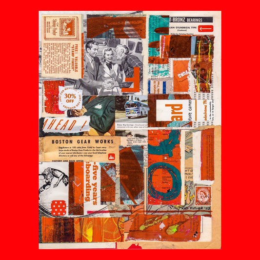 Boston Gear Works - Original Mixed Media Collage - Rad Future