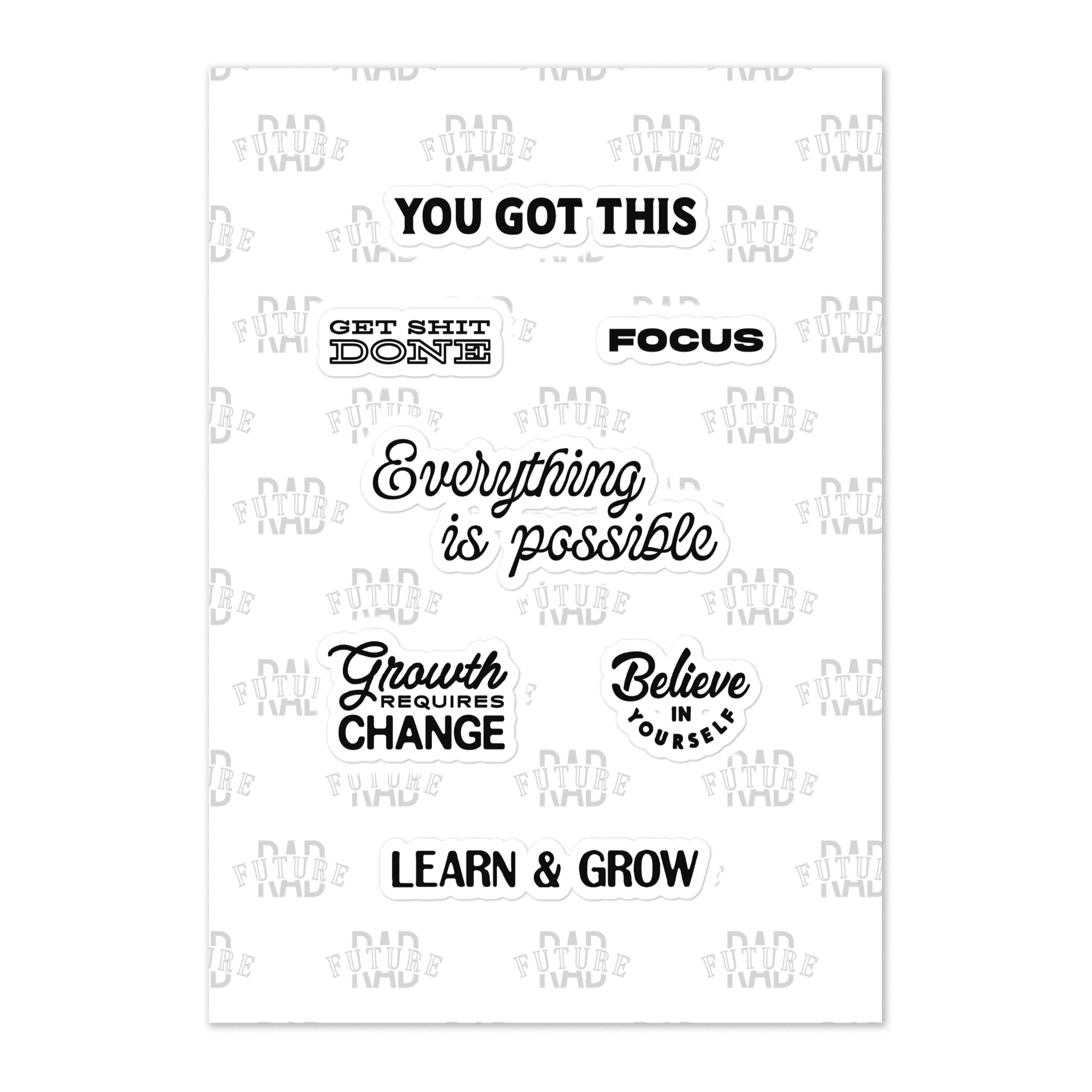Motivational Quotes Sticker sheet - Rad Future