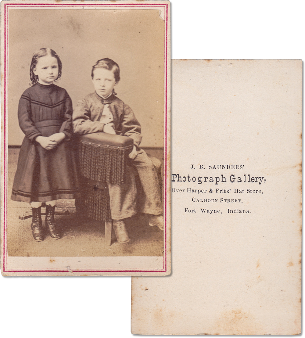 Antique Photograph of Two Children by J.B. Saunders' Photograph Gallery - Rad Future