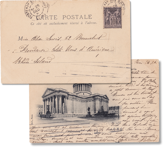 Antique Used Post Card, Late 1800s, Pantheon, Paris, France - Rad Future