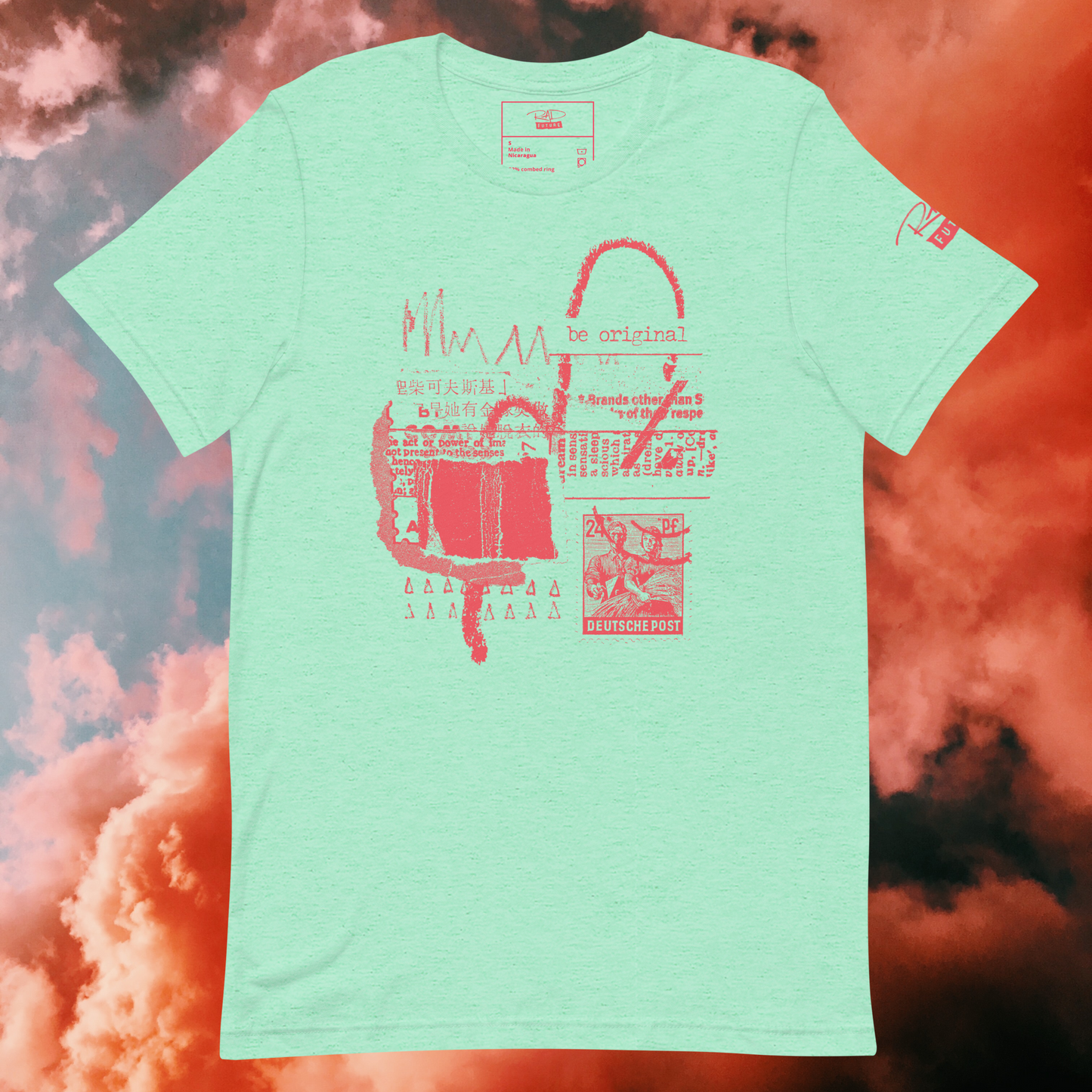 Be Original - Mint Distressed Collage Design T-Shirt - Rad Future