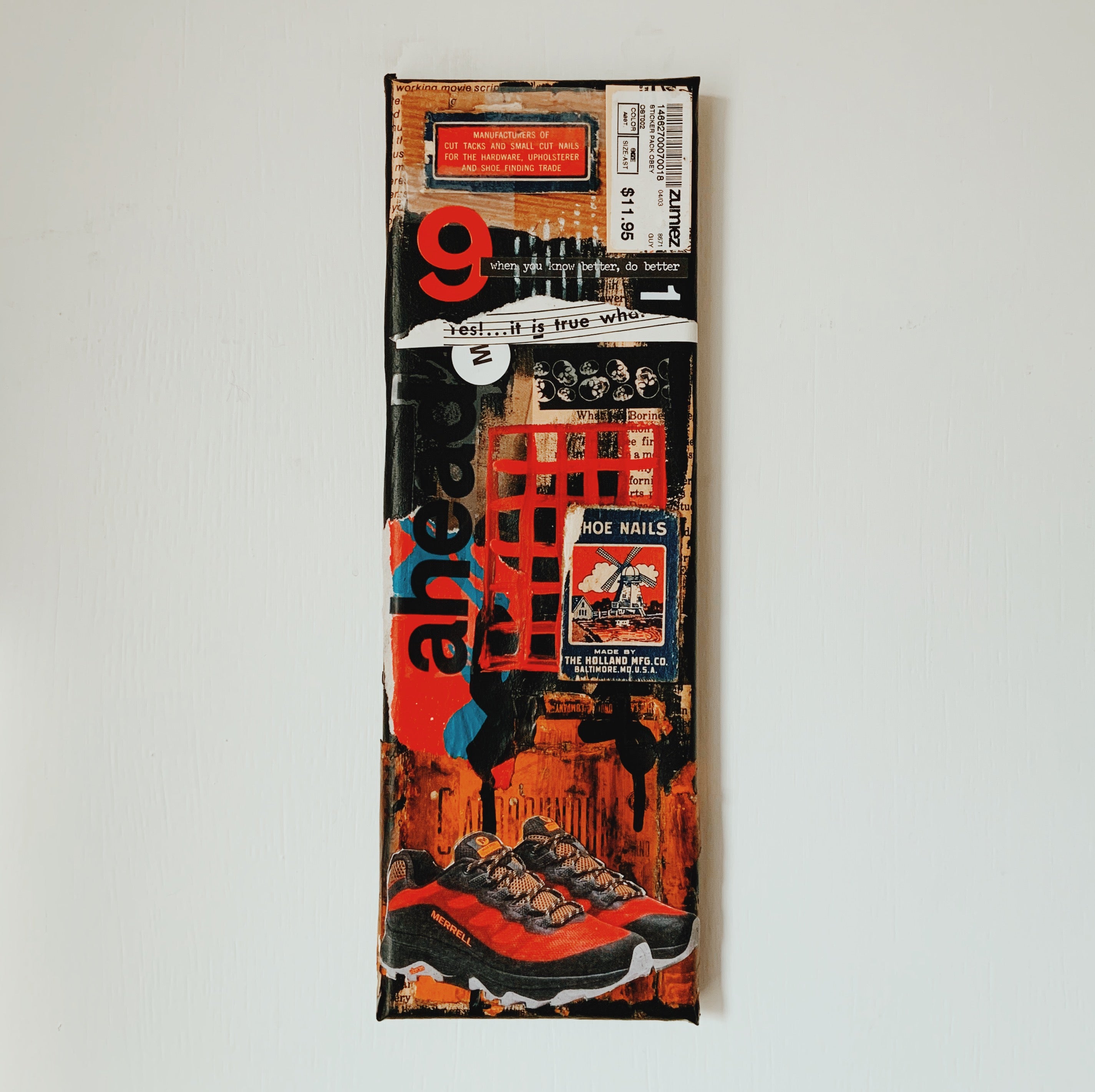 You Know - Original Mixed Media Collage Piece On Canvas - Rad Future